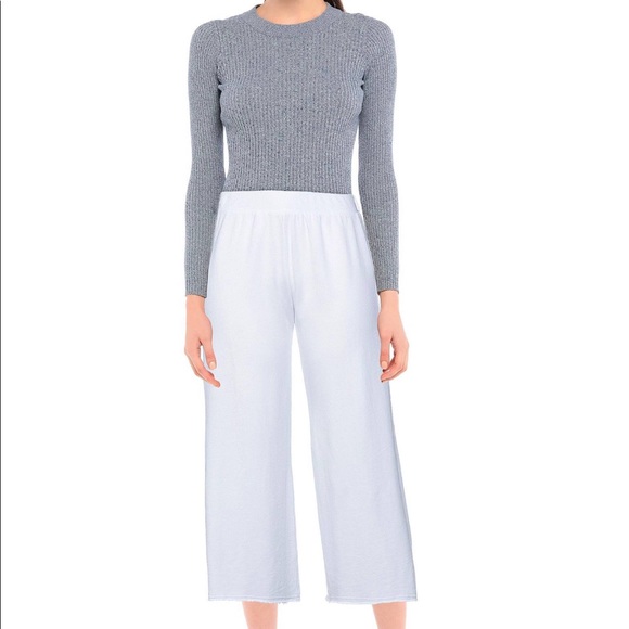 NWT Lanston tencel blend white jersey ankle lounge pants - Picture 1 of 6
